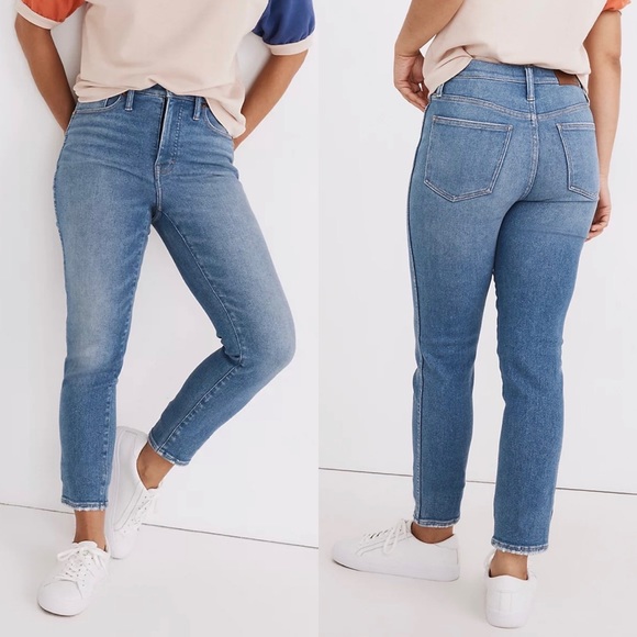Madewell Stovepipe High Waist Rise Jeans in Ditmas Wash Straight Leg MC539 24 - Picture 3 of 16